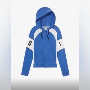 PINK VS Vintage Colorblock Full Zip Up Hoodie Royal Blue, Blk NWOT